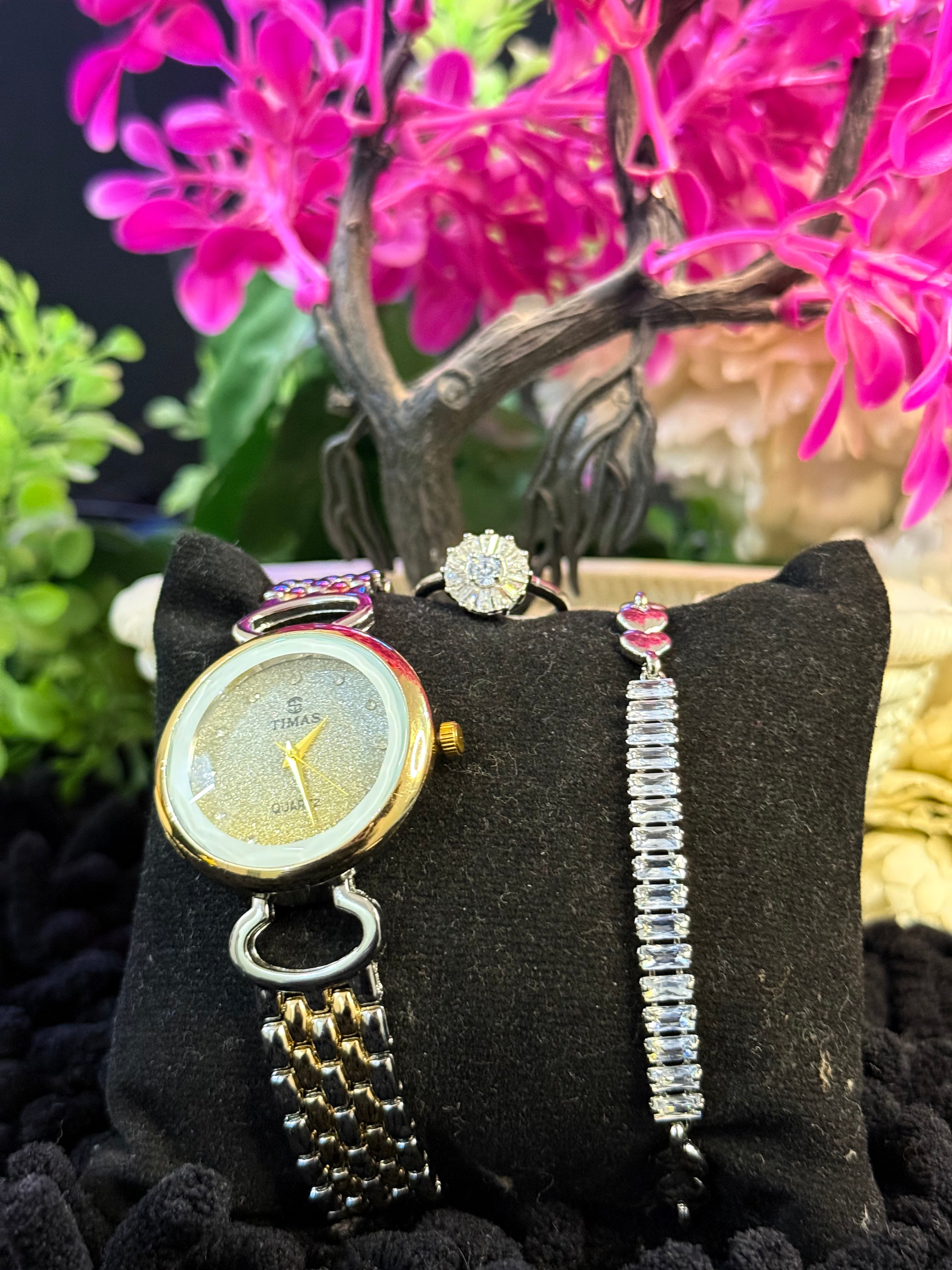 Pack Of 3 watch  Bracelet & Ring